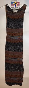  Women's Beach Maxi Summer Hawaiian Sundress Tie Dress Brown Black Rayon S-L - Picture 1 of 2