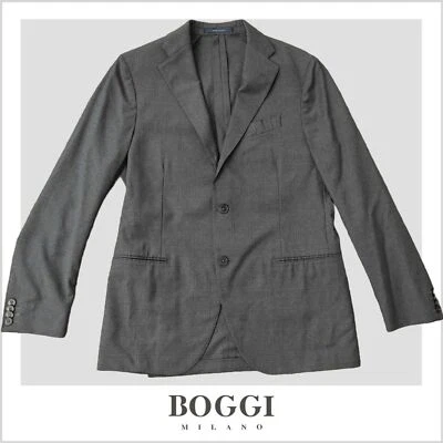 Blazer Boggi Para Hombre Gris A Cuadros Delgado Lana Sup 101 Talla 46R Foto 1 de 4