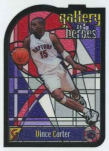 2000-01 Topps Gallery of Heroes Stained Glass Vince Carter Raptors #GH4 C01