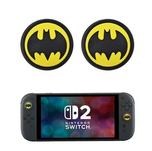 2x Batman Silicone Rubber Thumb Stick Grip Cover Caps for Nintendo Switch 2 - Picture 1 of 3