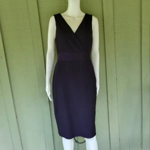 KAY UNGER Navy Blue Chevron Pattern Dress 6 - Picture 1 of 6