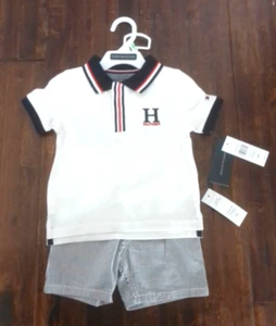 TOMMY HILFIGER 2 PIECE ENSEMBLE SHORT SLEEVE POLO SHIRT & SHORT SET SIZE 18M - Picture 1 of 7