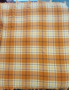 Vintage Orange Woollen Blanket 230 x 225cm Pure New Wool Stitching coming undone - Picture 1 of 5