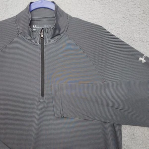 Under Armour Pullover Shirt Herren Medium gestreift HeatGear Quarter Zip sportlich - Bild 1 von 9