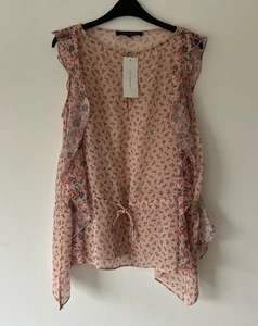 New with Tags- French Connection Pink Floral Blouse UK Small - Picture 1 of 6