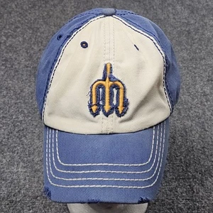 Seattle Mariners Baseball Cap Trident Hat Blue White Logo Throwback Retro Logo - Picture 1 of 11