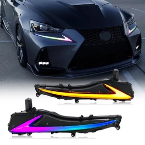 RGB LED Daytime Running Lights For 2016 2017 Lexus IS300 Start Animation Lamps - Picture 1 of 17