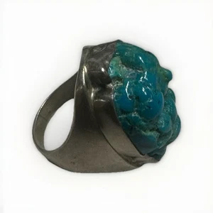 Grober Türkis Vintage Sterling Silber Old Pawn Navajo Ring 29,4 g Gr. 11,25 - Bild 1 von 8