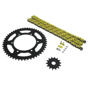 Cadena de junta tórica amarilla y piñón negro 14/50 114L para Yamaha WR250F 2001-2013 - Imagen 1 de 4