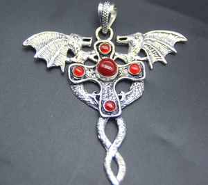 Red Carnelian Gemstone Handmade 925 Sterling Silver Jewelry Pendant Size 2.5" - Picture 1 of 5