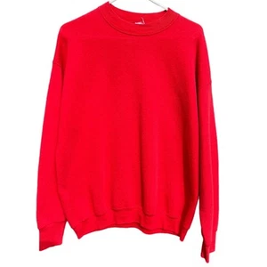 Felpa girocollo bianca vintage Red Fruit of the Loom taglia large - Foto 1 di 4