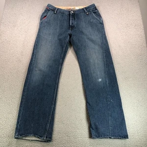 Rogan Jeans Mens 36x34 Blue Bootcut Denim Button Fly Medium Wash Made In USA - Picture 1 of 19