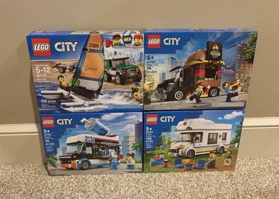 Four LEGO City Catamaran Food Truck Camper Set Lot 60149 60283 60384 60404 NIB - Image 1 of 4