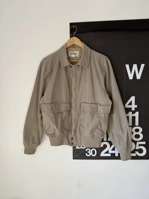 Chaqueta Bomber L.L.Bean Field Vintage Años 80 Caqui Salvia - Algodón/Nylon Talla M - EE. UU. Foto 1 de 4