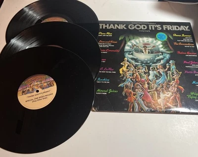 Thank God it's Friday Soundtrack  with 12" single - 3 Records total Ex Vinyl VG - Image 1 of 4