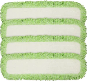 Commercial Microfiber Dry Mop Pad Refill 24 in Green 4 Pack - Picture 1 of 12