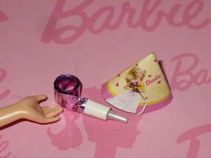 Mattel Barbie KELLY or TOMMY DOLL BIRTHDAY PAPER PARTY HAT and BLOW-OUT 2pc Lot - Picture 1 of 4