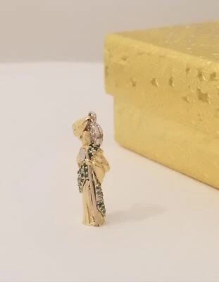 Colgante para collar de piedra de circonita cúbica religiosa 3D de oro de 14k 2 tonos San Judas Foto 1 de 4