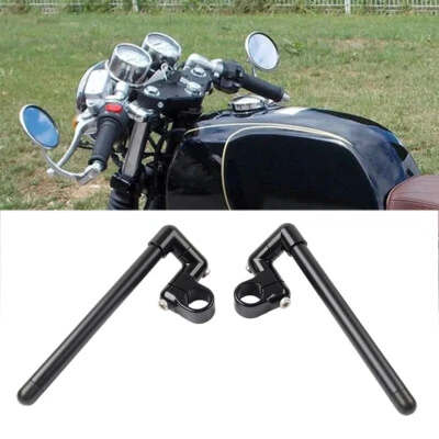 32MM Cafe Racer Bars 7/8 Motor Universal Clip-On Handlebar Fork Tube Black - Image 1 of 4