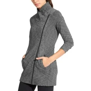 Athleta Intention Jacke Damen Gr. XXS meliert grau 350702 asymmetrisch durchgehender Reißverschluss - Bild 1 von 10