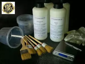 PREMIUM Carbon-Set XL: 2m² Carbongewebe 245g/m² + 1,0kg Epoxidharz + Zubehör - Bild 1 von 7