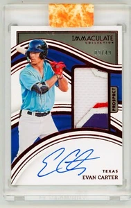 2023 Panini Immaculate Evan Carter Rookie Card RC Auto Signature Patch /49 RPA - Picture 1 of 2
