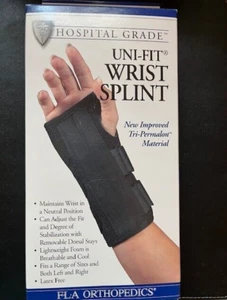 FLA Orthopedics Uni-Fit Wrist Splint Universal Black- BRAND NEW/SEALED BOX - Picture 1 of 2