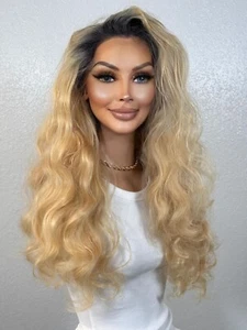 Parrucca capelli biondi naturali stile Baywatch Pam Anderson anni 90 | parrucca miscela capelli umani - Foto 1 di 10