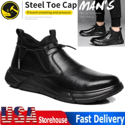 Sapatos de trabalho de segurança indestrutíveis biqueira de aço botas tênis impermeáveis sapatos masculinos - Imagem 1 de 4