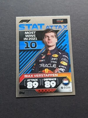 2022 Topps Turbo Attax F1 Max Verstappen Most Wins in 2021 - Image 1 of 2