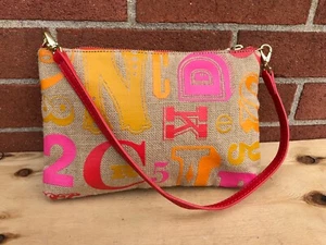 Jonathan Adler women jute pink/red/orange shoulder small bag - Picture 1 of 9
