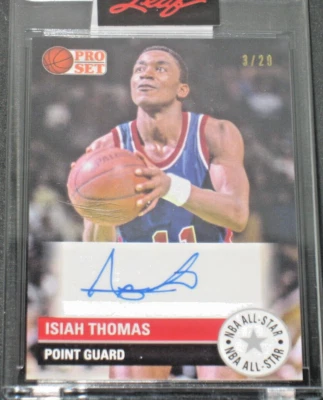Isiah Thomas 2022 Leaf Pro Set All Star Red Autograph (3/20) Detroit Pistons - Image 1 of 2
