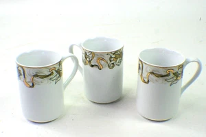AMERICAN ATELIER Kaffeetasse Becher Heavenly Host weiß/gold Porzellan 3er Set d6 - Bild 1 von 8