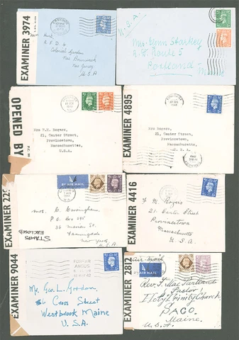 GEORGE VI PERIOD POSTAL HISTORY GROUP INCL. WWII CENSORS 60+ covers with a varie Cover