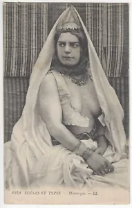 1910 Ethnic, Moorish, Topless, Naked Girl - Algeria, North Africa Postcard - Picture 1 of 2