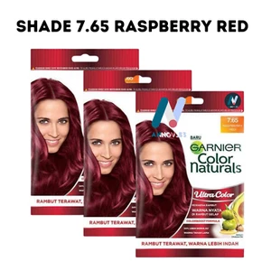 3X GARNIER Natural Dry Hair Color Almond Oil Long Lasting #7.65 Raspberry Red - Picture 1 of 23