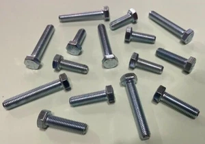 M7 Hexagon Head Set Screws/Bolts, Fully Threaded, 8.8, Bright Zinc Plated. - Picture 1 of 4