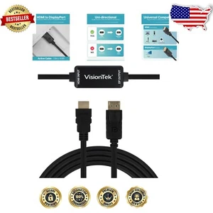 Plug and Play HDMI to DisplayPort 1.5M Active Adapter - Versatile Connectivity - Picture 1 of 7