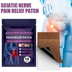 12Pcs Sciatica Nerve Pain Relief Patch Heating Patch Body Balm Meridians Plaster - Picture 1 of 13
