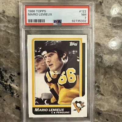 1986 TOPPS #122 MARIO LEMIEUX HOF PITTSBURGH PENGUINS PSA 7 New Slab 🔥🔥🔥💥 - Image 1 of 2