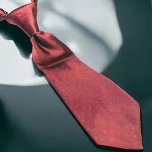 Hickey Freeman Collection Merlot Silk Geometric Necktie Made in Italy 58" x 4" - Picture 1 of 9