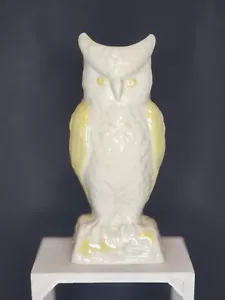 Vintage Belleek Irish Porcelain Horned Owl Vase Green Mark VG+ - Picture 1 of 6