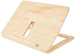 Rayher leggio da tavolo per libri, tablet, ipad, regolabile, legno naturale 100% - Foto 1 di 4