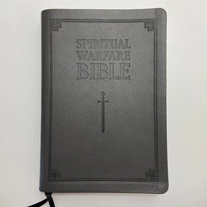 Spiritual Warfare Bible RSV Leather Bound By Saint Benedict Press 2017 Grey - Picture 1 of 9
