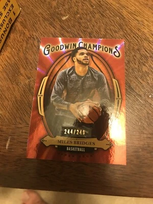 Miles Bridges Lot  2020 Goodwin Champions Red Foil SP 244/249, Silver Foil, Base - Image 1 of 4