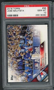 Jose Bautista 2016 Topps Bat Flip Baseball Card #96 Graded PSA 10 - Picture 1 of 2