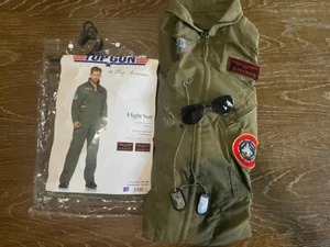 Top Gun Maverick Leg Avenue Flight Suit Jumpsuit + Glasses & Dog Tags SZ 34-36 - Picture 1 of 22