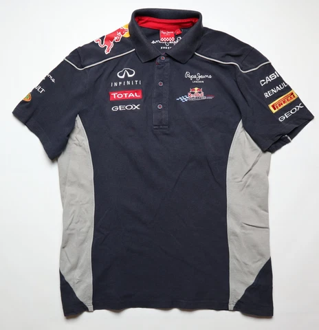 RED BULL RACING PIT CREW POLO SHIRT JERSEY TOP F1 FORMULA ONE PEPE JEANS MEN’S L Cover