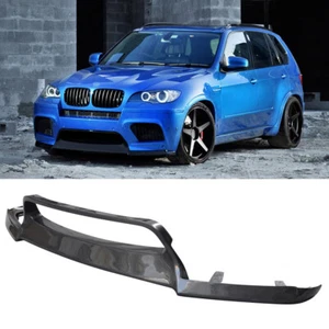 For BMW E70 E71 X6M X5M V Style Front Bumper Lip Spoiler Splitter Carbon Fiber - Picture 1 of 12