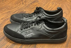 Zapatillas de hombre Roberto Cavalli clase talla 11 44 negras de cuero y gamuza - Imagen 1 de 8
